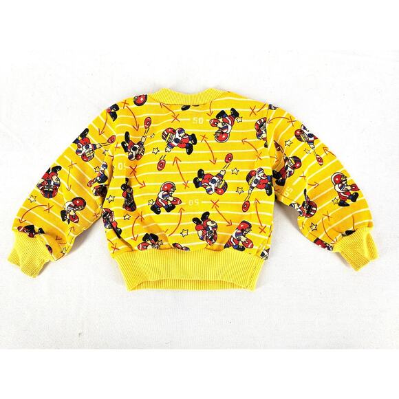 HOPSCOTCH VINTAGE FOOTBALL TODDLER CREWNECK SWEATSHIRT – SIZE 24 MONTHS – YELLOW - Picture 3 of 8